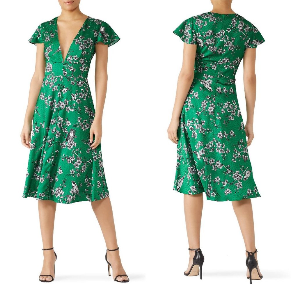 Hutch Green Floral Midi Dress